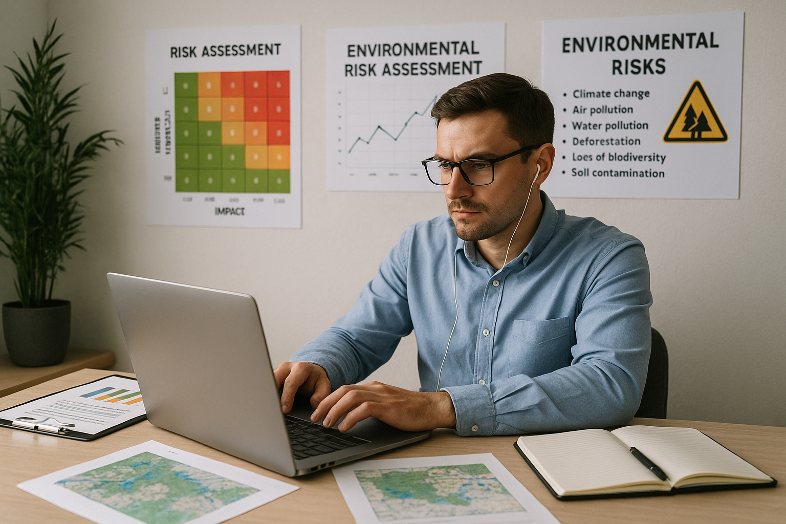 환경 리스크 평가사가 일하는 모습