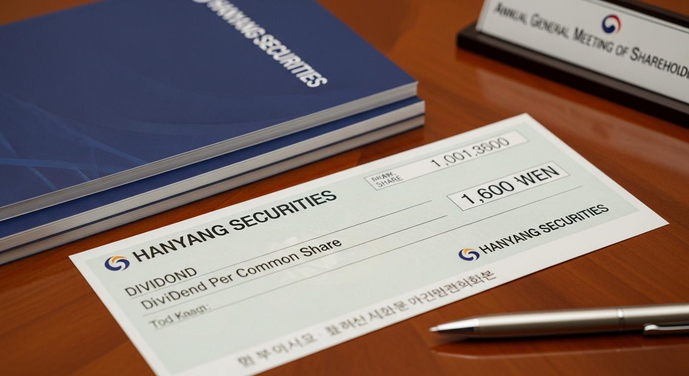 한양증권 정기 주총 보통주 1600원 배당 확정