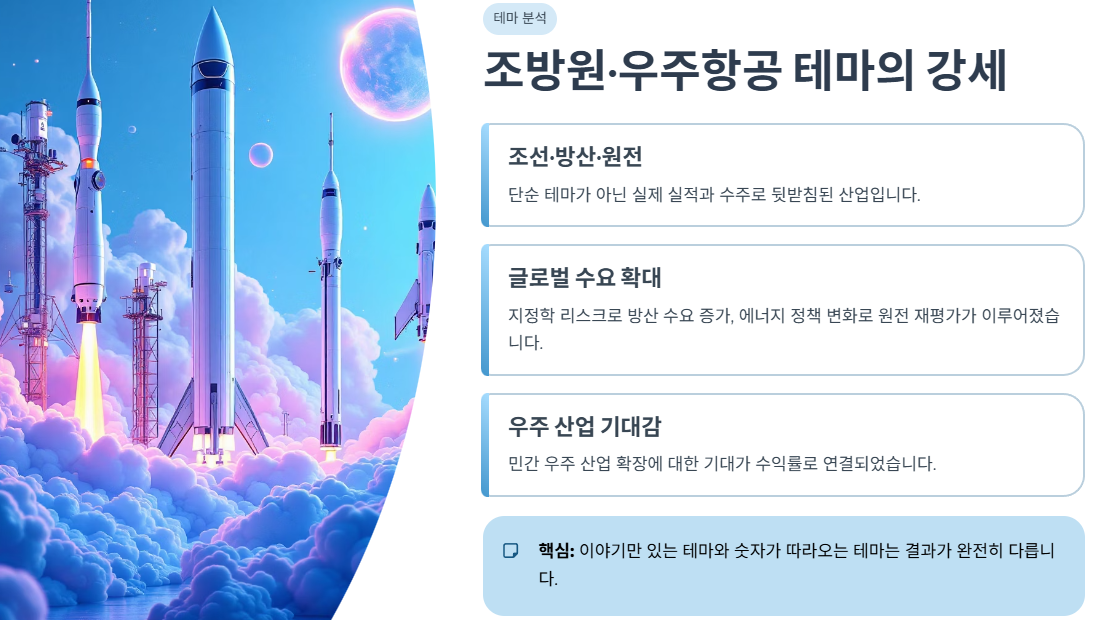 조방원·우주항공 테마가 강했던 이유