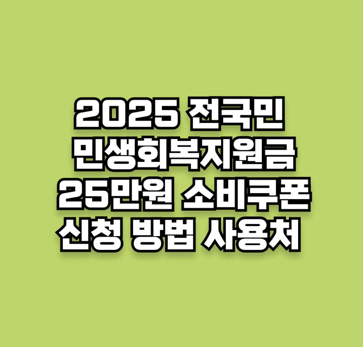 2025 전국민 민생회복지원금 25만원 소비쿠폰 신청 방법 사용처 총정리