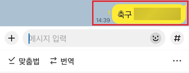 채팅방에 가려진 메시지 전달된것보임