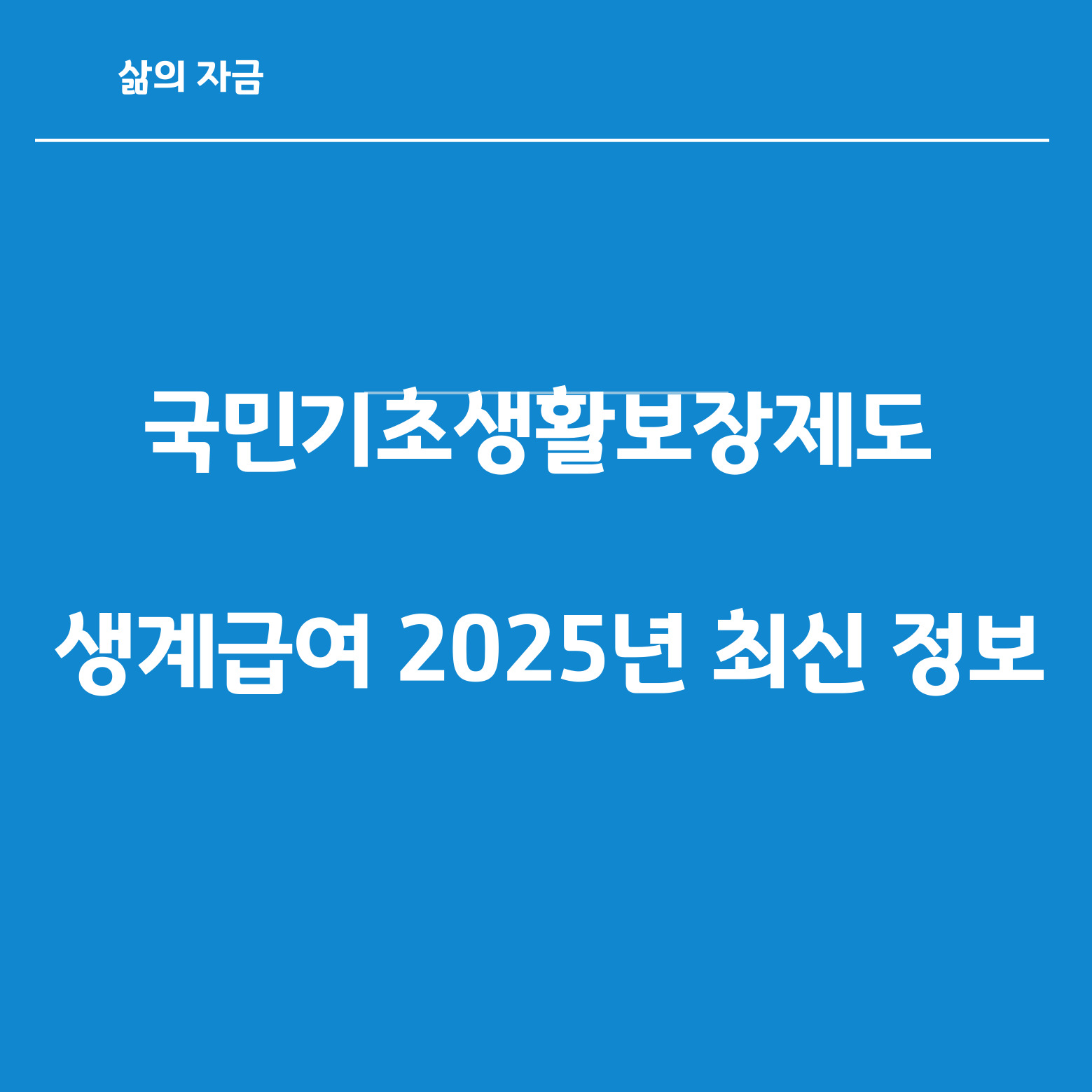 국민기초생활보장제도생계급여
