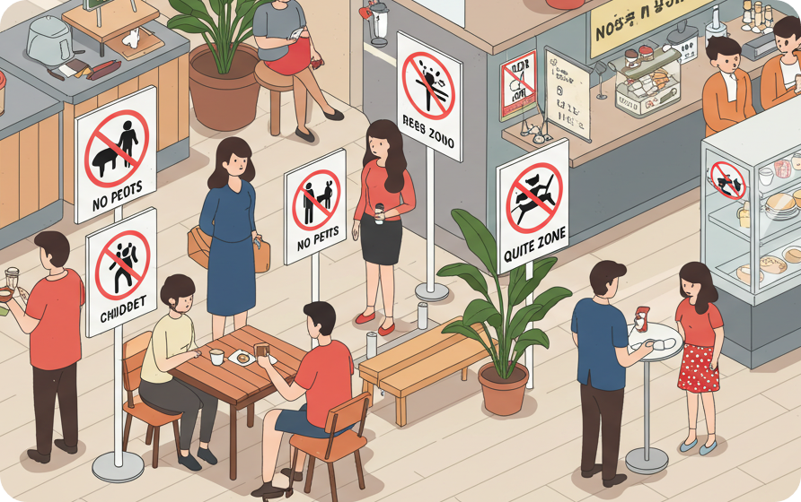 노키즈존을 넘어, ‘노○○존’ 시대가 왔다 : 코시팅(KST)