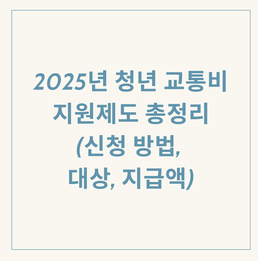 청년 교통비 관련 이미지