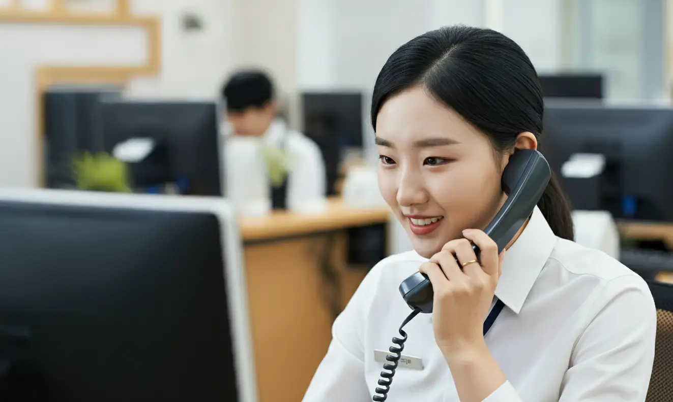 전화를 받는 상담사