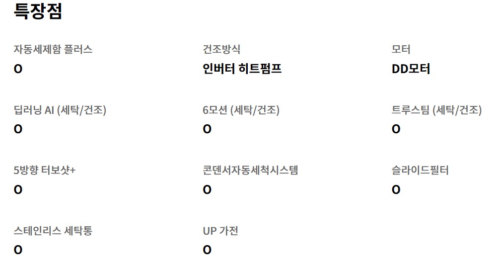 세탁건조기 특장점