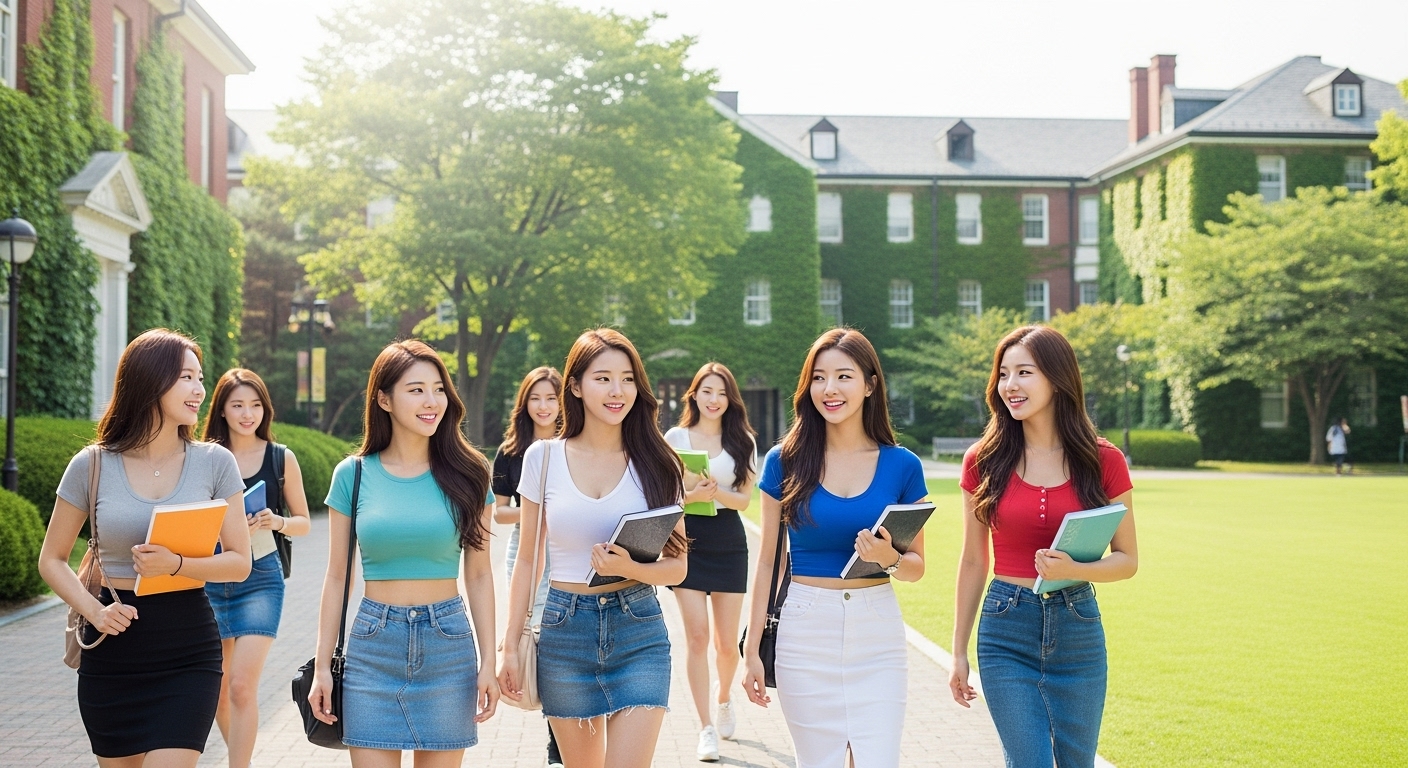 캠퍼스를 걷는 여인들