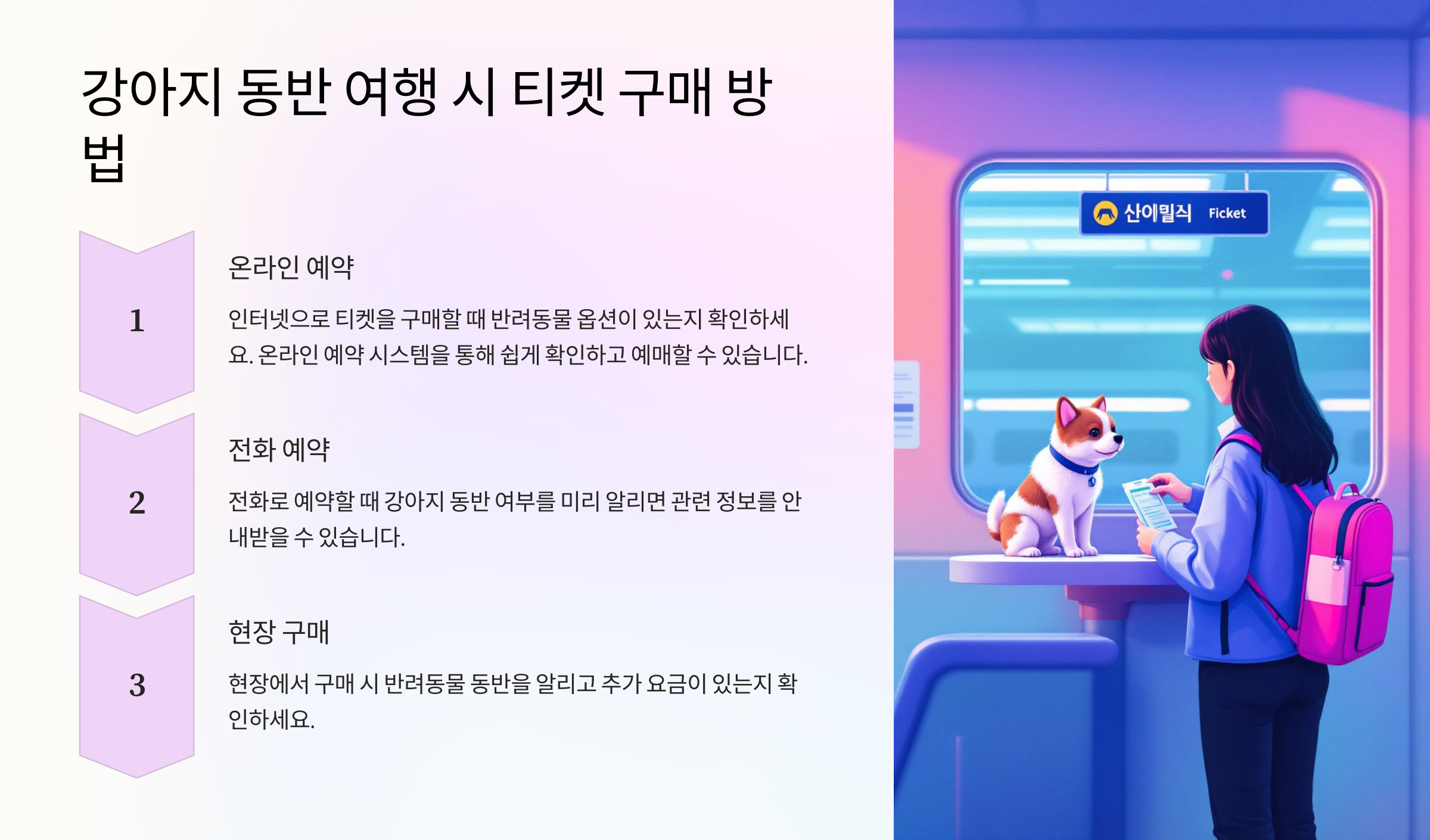 강아지 동반 여행 시 티켓 구매 방법