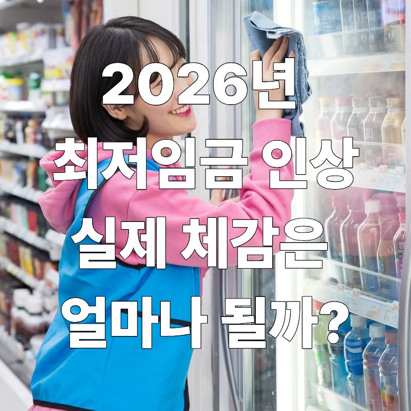 2026년 최저임금 인상, 실제 체감은 얼마나 될까?