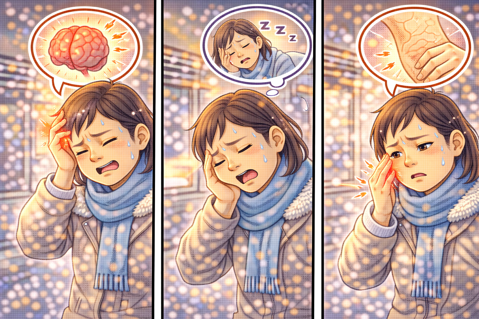 겨울철 난방병 증상(두통,피로,피부)관련 사진