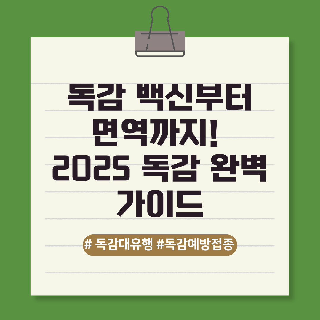 독감 백신부터 면역까지 2025년 독감 완벽 가이드 텍스트 이미지
