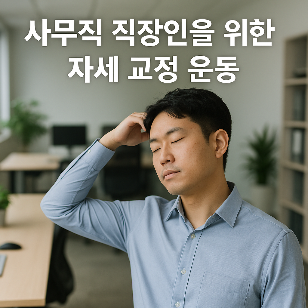 사무직 직장인을 위한 자세 교정 운동관련 사진