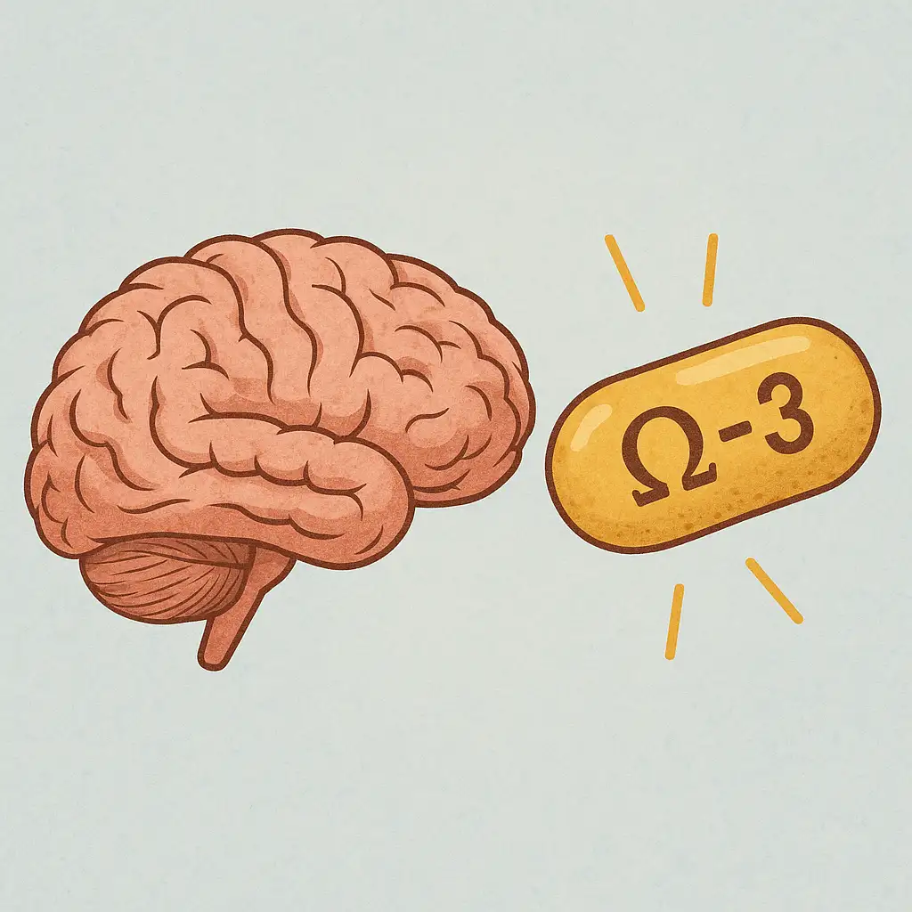 오메가-3-영양제가-사람의-뇌와-연결되어-있는-이미지로,-오메가-3-지방산이-뇌-기능,-기억력,-집중력에-긍정적인-영향을-주는-모습을-상징적으로-표현한-그림