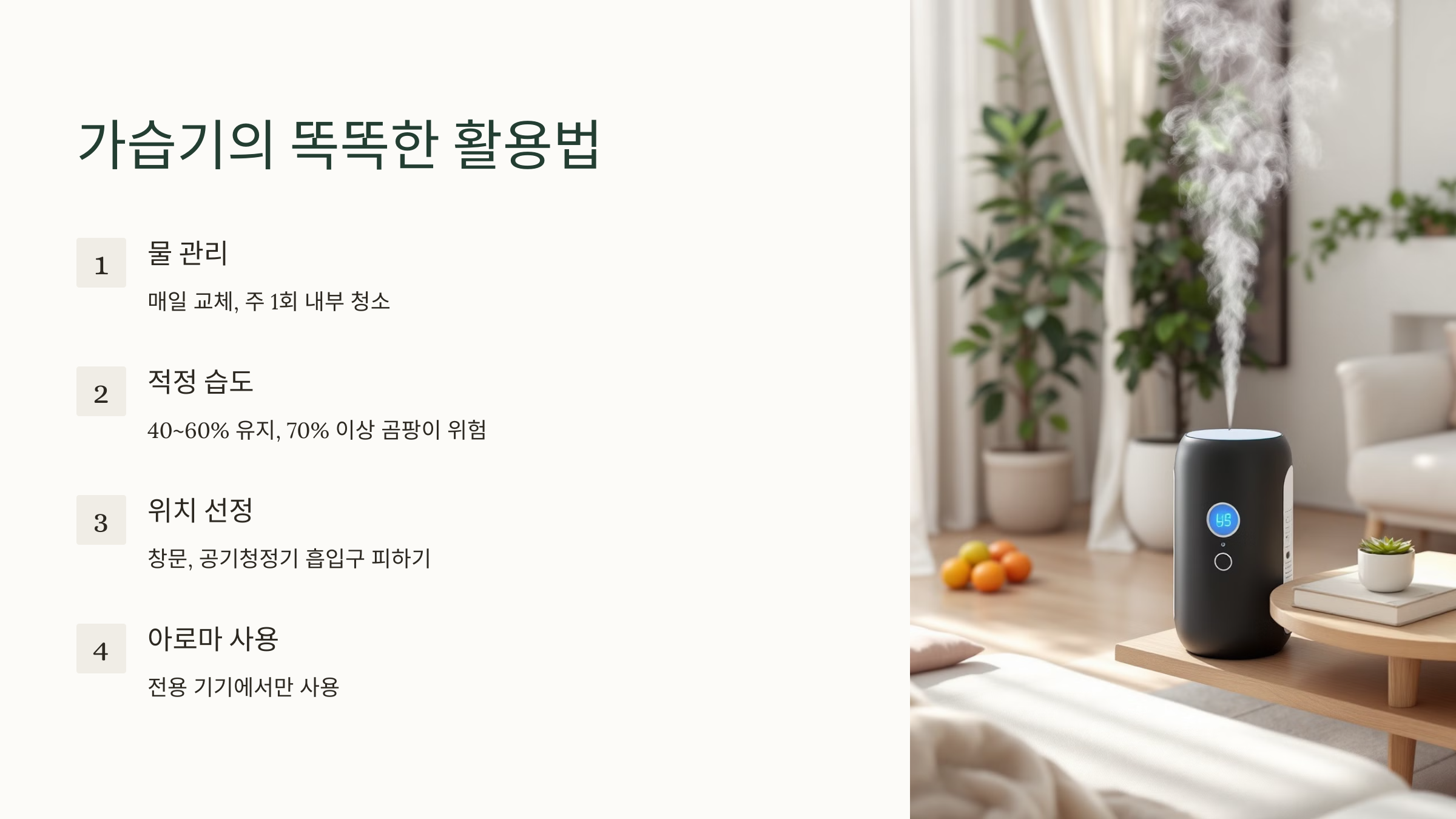 가습기의 똑똑한 활용법