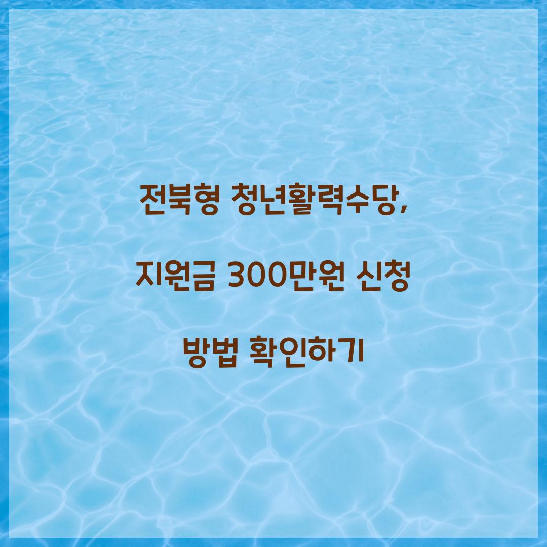 전북형 청년할력수당
