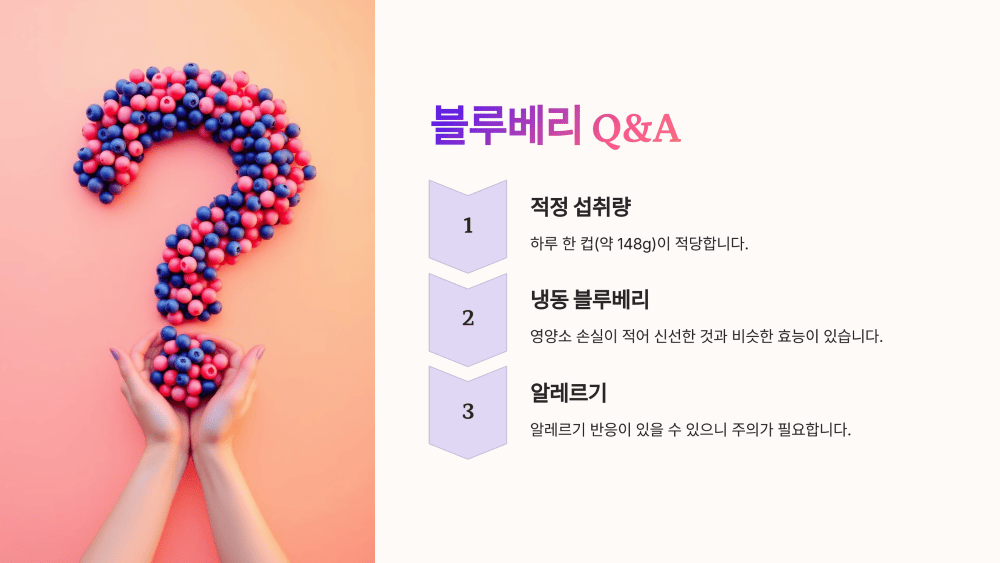 블루베리에 대해 사람들이 자주 물어보는 질문들