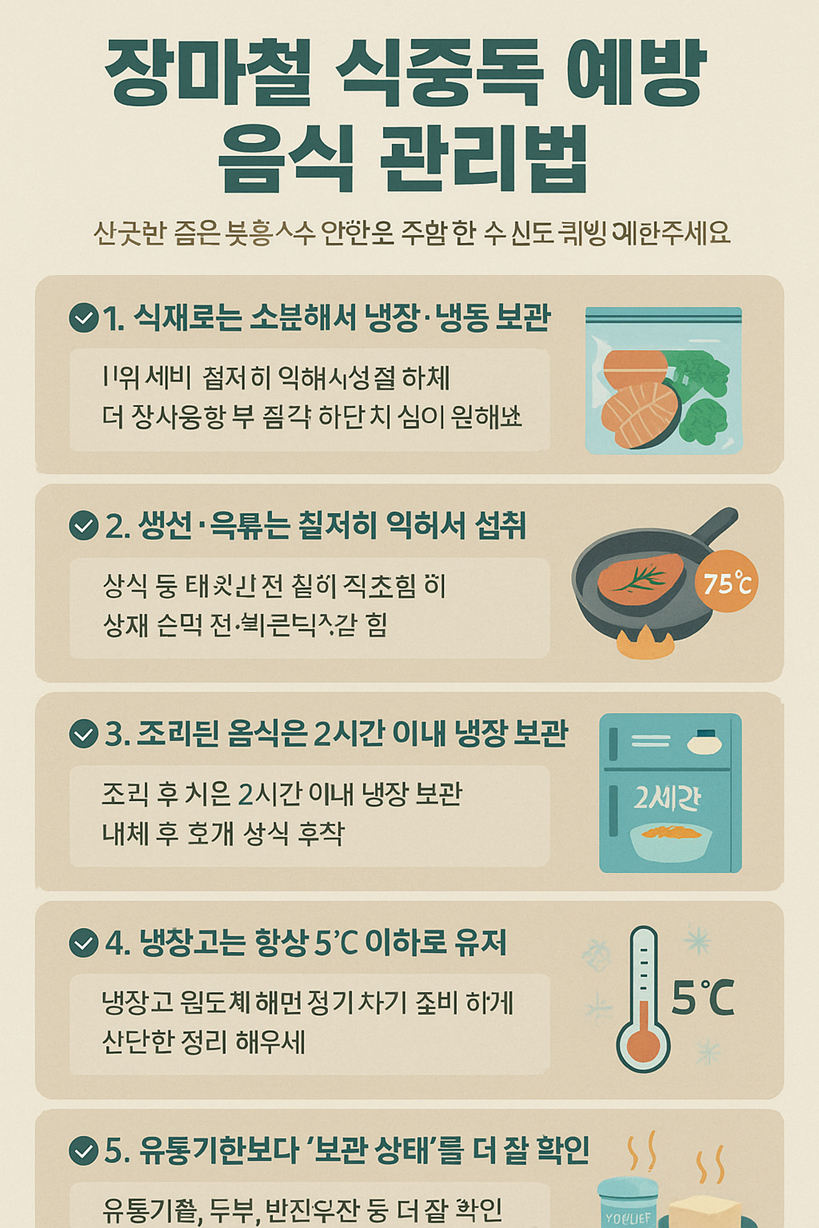 장마철 식중독 예방 음식 관리법