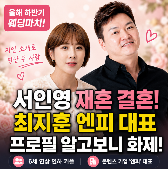 최지훈 엔피 대표 서인영 재혼 결혼 프로필 "알고보니 대단한 이력이었다..."1