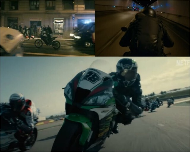 켄타우로스 영화으 오토바이 경주 및 달리는 장면