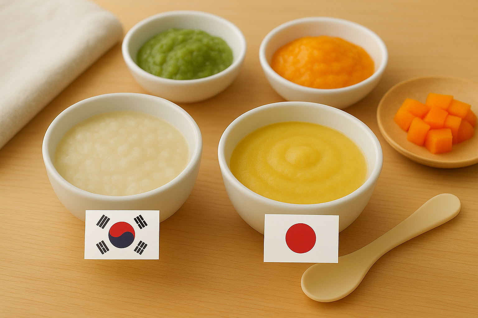 한국 vs 일본 아기 이유식 관련 사진