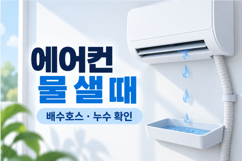벽걸이 에어컨 물 떨어질 때 ❘ 배수호스&middot;실내기 누수 점검