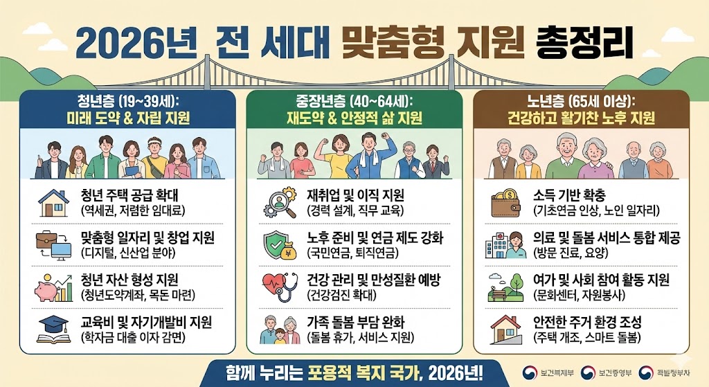 2026년 전 세대 맞춤형 지원 총정리