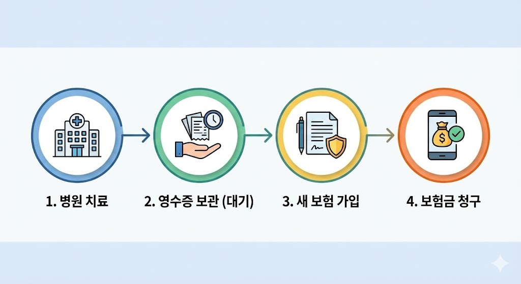 병원 치료 후 바로 청구하지 않고 새 보험 가입 후 청구하는 올바른 순서도