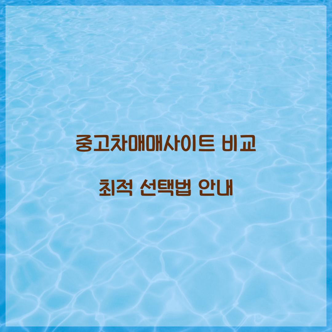 중고차매매사이트 비교