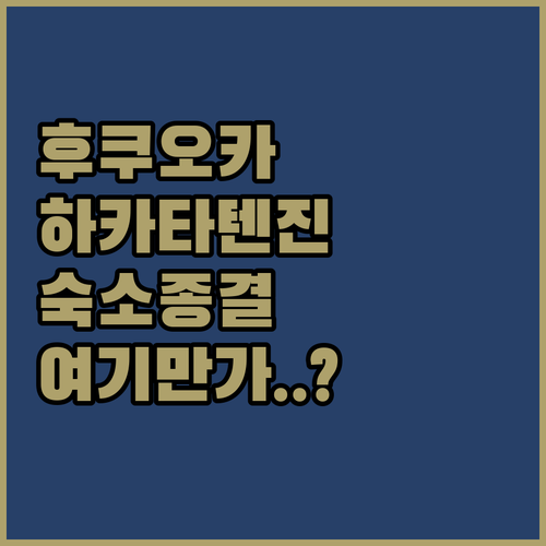 후쿠오카 숙소 추천 하카타 텐진 근처..