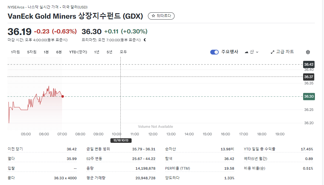 VanEck Gold Miners ETF (GDX)