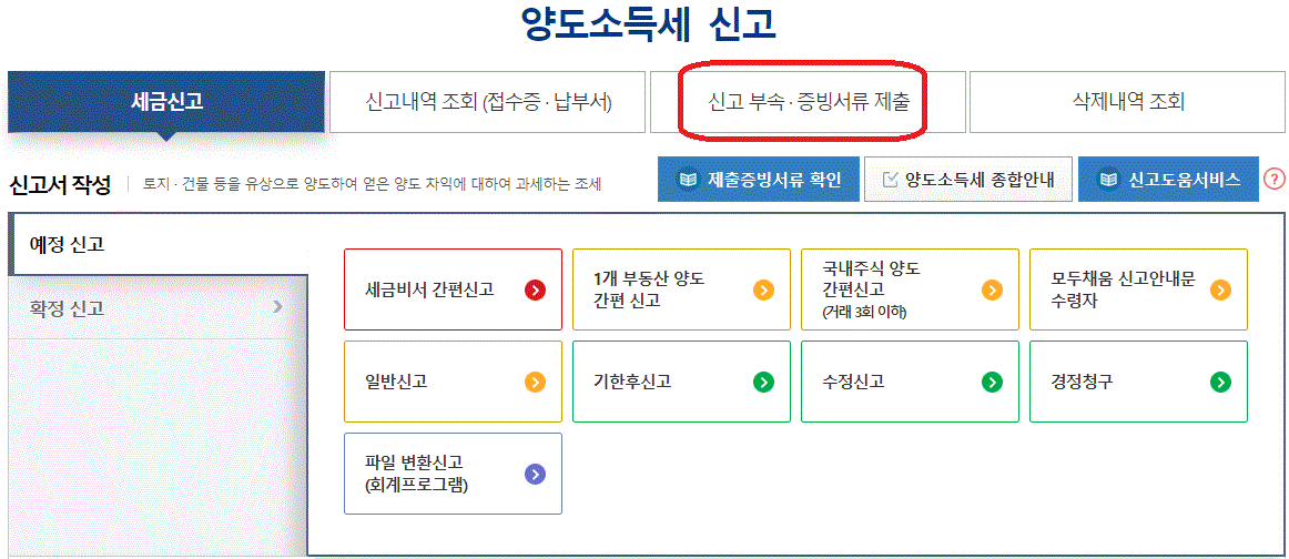 비상장주식 양도소득세의 내용 중에서 신고방법에 관한 내용을 담고 있는 사진입니다.