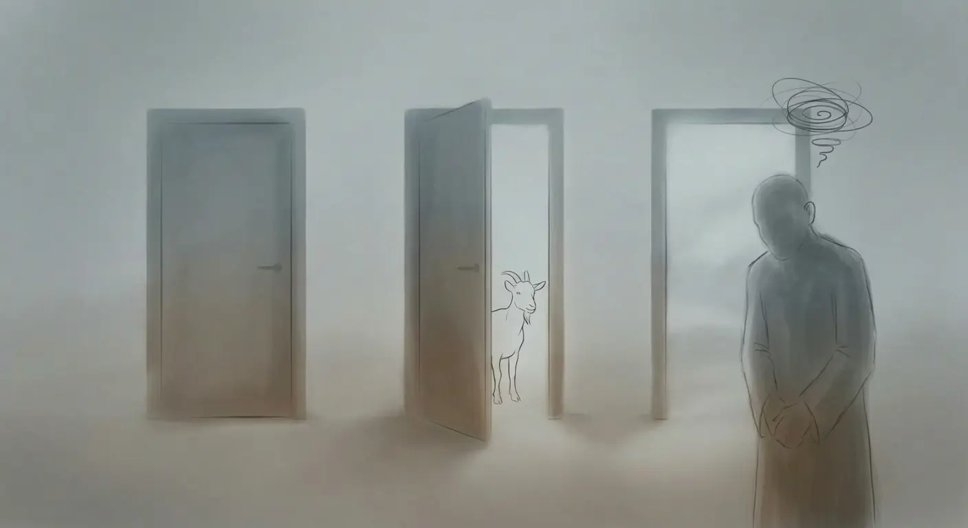 An illustration showing why explanations of the Monty Hall problem fail to convince