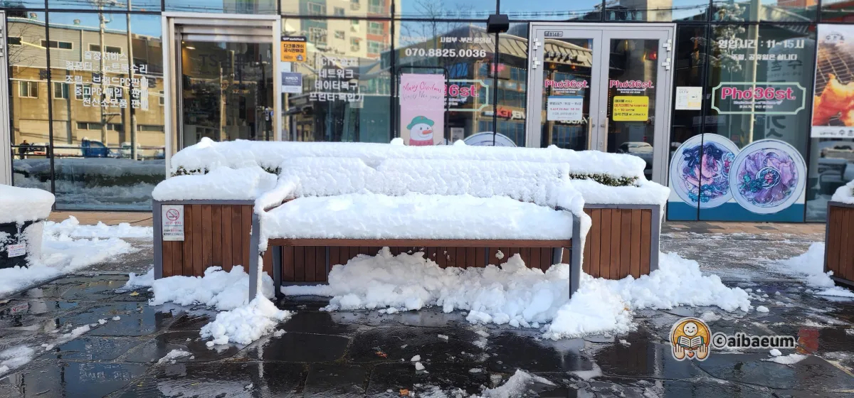 기록적인-눈이-벤치에-쌓여-있다