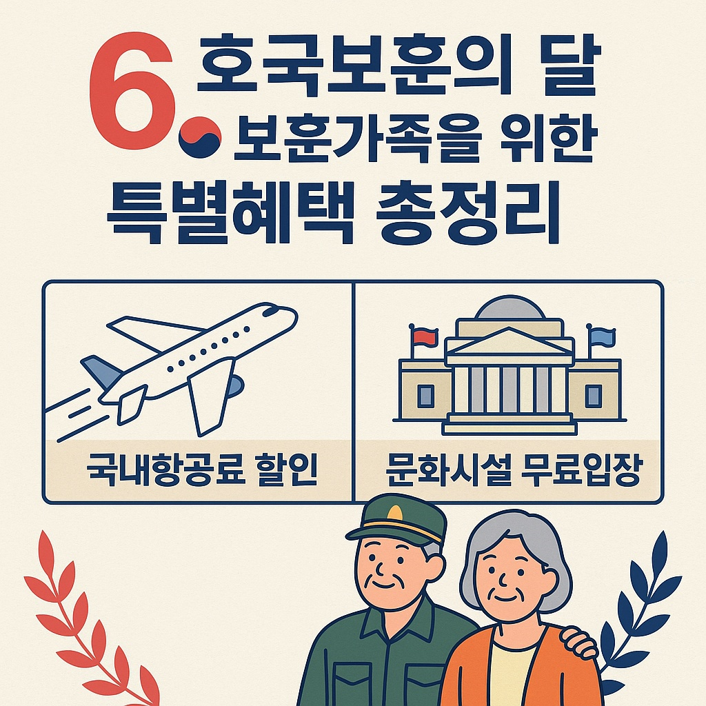 호국보훈의 달 6월, 보훈가족을 위한 특별혜택 총정리 (국내항공료 할인, 문화시설 무료입장 등)