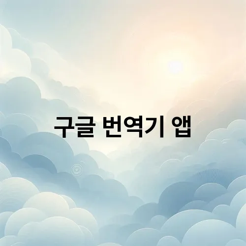 구글 번역기 앱