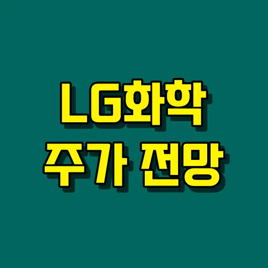 LG화학 주가 전망