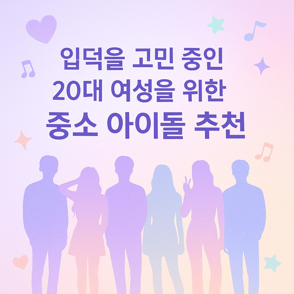 입덕을 고민 중인 20대 여성을 위한 중소 아이돌 추천