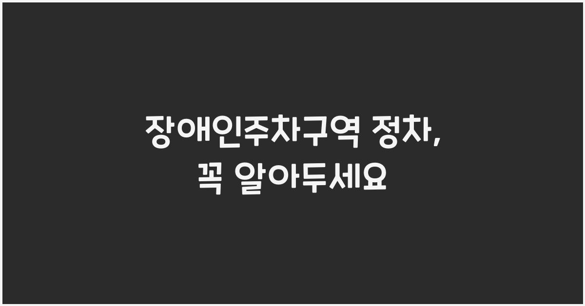 장애인주차구역 정차