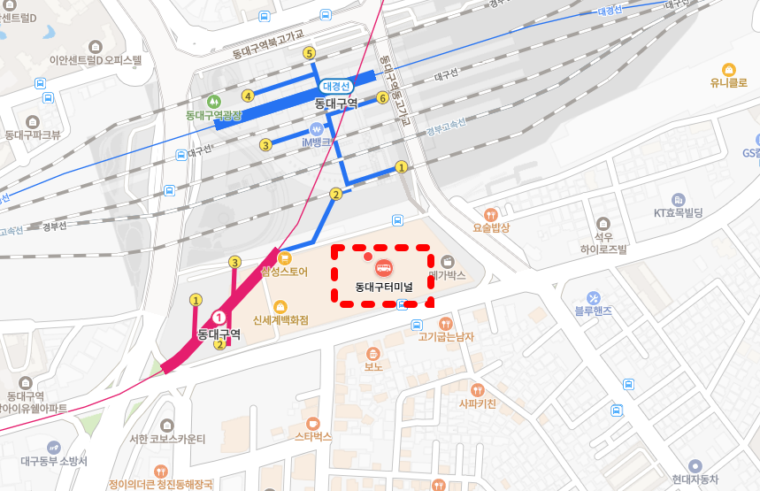 동대구시외버스터미널 위치-지도