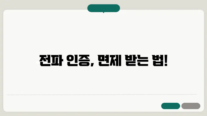 전파 인증 면제 신청 팁