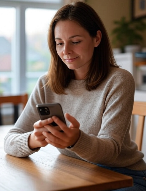 제주도를 가기위해 배와 비행기의 장단점을 알아보고 있는 여성의 모습