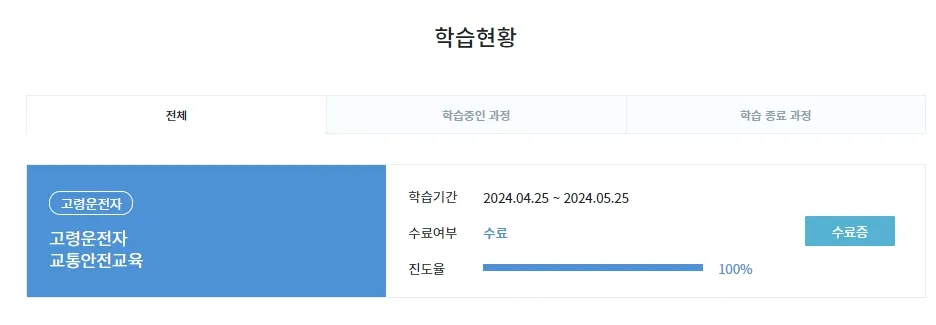 고령운전자 적성검사 - 온라인 교통안전교육