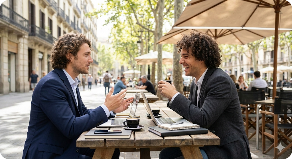 부드러운 S자 물결의 웨이비 헤어와 촘촘한 컬리 헤어를 가진 남성 모델의 비교 사진