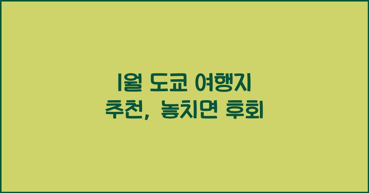 1월 도쿄 여행지 추천