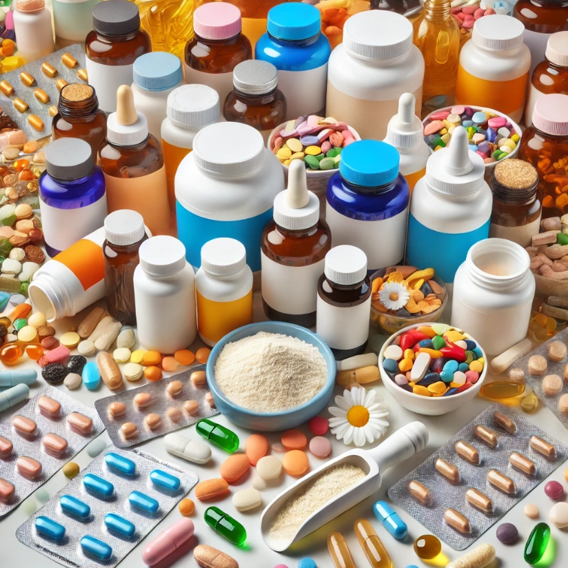 여러 종류의 영양제 관련 사진