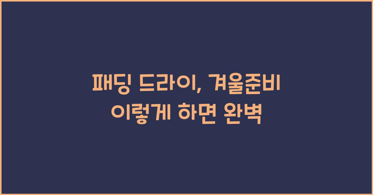 패딩 드라이