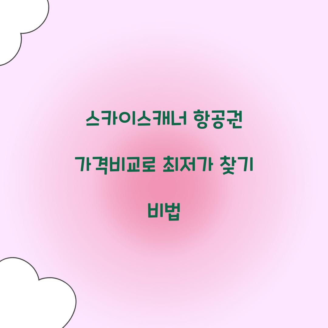 스카이스캐너 항공권 가격비교
