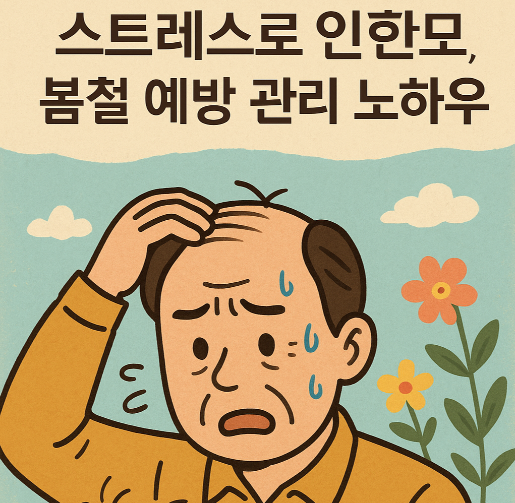 머리빠져 당황하는 중년 남성