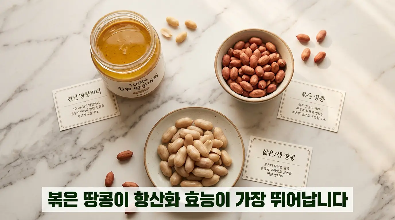 볶은 땅콩 생땅콩 천연 땅콩버터 영양 차이 비교 상세