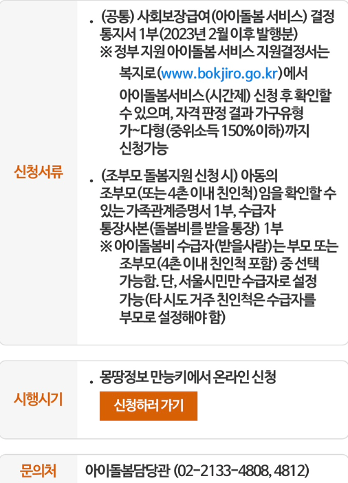 돌봄수당 신청방법